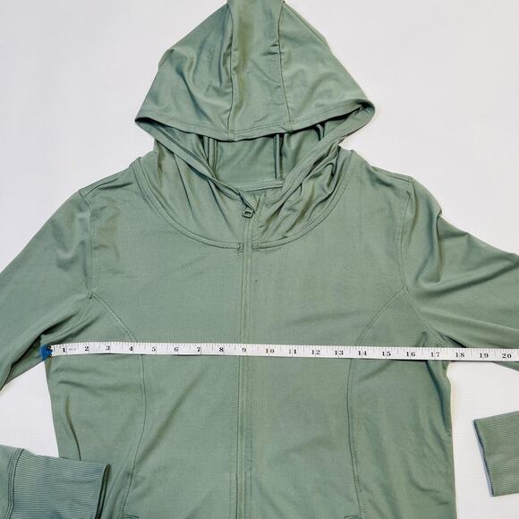 7Diamonds Core Jacket Womens Small Green Full Zip Hoodie Stretch Thumb Holes - Picture 7 of 13